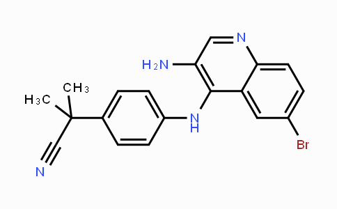 CAS No. 915019-52-2, 2-(4-((3-Amino-6-bromoquinolin-4-yl)amino)-phenyl)-2-methylpropanenitrile