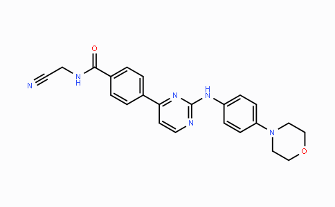 CAS No. 1056634-68-4, N-(Cyanomethyl)-4-(2-((4-morpholinophenyl)-amino)pyrimidin-4-yl)benzamide