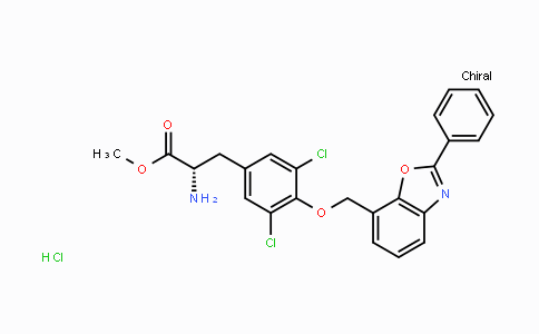CAS No. 579525-54-5, (S)-Methyl 2-amino-3-(3,5-dichloro-4-((2-phenylbenzo[d]-oxazol-7-yl)methoxy)phenyl)propanoate hydrochloride
