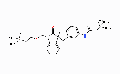 DY114456 | 1033608-31-9 | tert-Butyl (2'-oxo-1'-((2-(trimethylsilyl)ethoxy)methyl)-1,1',2',3-tetrahydrospiro[indene-2,3'-pyrrolo[2,3-b]pyridin]-5-yl)carbamate