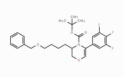 CAS No. 1166394-99-5, tert-Butyl 3-(4-(benzyloxy)butyl)-5-(3,4,5-trifluoro-phenyl)-2H-1,4-oxazine-4(3H)-carboxylate