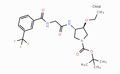 CAS No. 708273-41-0, (3S,4S)-tert-Butyl 3-ethoxy-4-(2-(3-(trifluoromethyl)-benzamido)acetamido)pyrrolidine-1-carboxylate