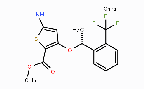 CAS No. 929039-92-9, (R)-Methyl 5-amino-3-(1-(2-(trifluoromethyl)-phenyl)ethoxy)thiophene-2-carboxylate