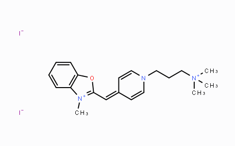 CAS No. 157199-56-9, 3-Methyl-2-((1-(3-(trimethylammonio)propyl)pyridin-4(1H)-ylidene)methyl)benzo[d]oxazol-3-ium iodide