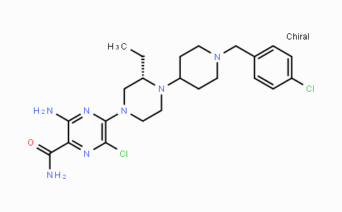 CAS No. 906805-42-3, (S)-3-Amino-6-chloro-5-(4-(1-(4-chlorobenzyl)piperidin-4-yl)-3-ethylpiperazin-1-yl)pyrazine-2-carboxamide