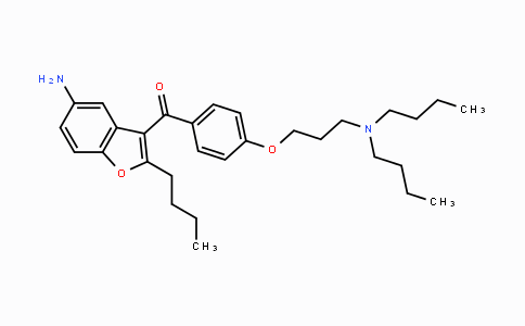 CAS No. 141644-91-9, (5-Amino-2-butylbenzofuran-3-yl)(4-(3-(dibutyl-amino)propoxy)phenyl)methanone
