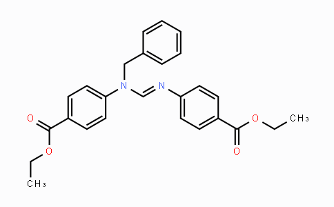 CAS No. 586400-06-8, Ethyl 4-(((benzyl(4-(ethoxycarbonyl)phenyl)-amino)methylene)amino)benzoate