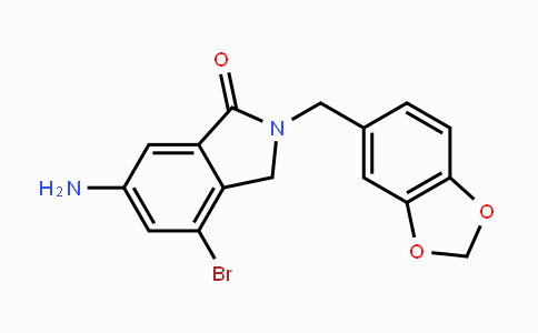 CAS No. 169043-96-3, 6-Amino-2-(benzo[d][1,3]dioxol-5-ylmethyl)-4-bromoisoindolin-1-one