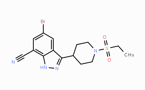 CAS No. 872350-26-0, 5-Bromo-3-(1-(ethylsulfonyl)piperidin-4-yl)-1H-indazole-7-carbonitrile