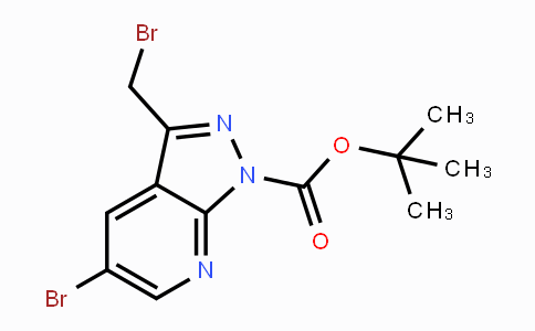 CAS No. 916258-26-9, tert-Butyl 5-bromo-3-(bromomethyl)-1H-pyrazolo[3,4-b]pyridine-1-carboxylate