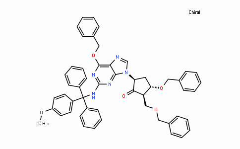 DY114600 | 142217-79-6 | (2R,3S,5S)-3-(Benzyloxy)-5-(6-(benzyloxy)-2-(((4-methoxyphenyl)diphenylmethyl)-amino)-9H-purin-9-yl)-2-((benzyloxy)methyl)cyclopentanone