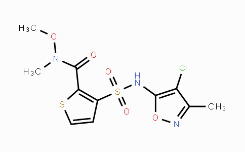 CAS No. 210421-71-9, 3-(N-(4-Chloro-3-methylisoxazol-5-yl)sulfamoyl)-N-methoxy-N-methylthiophene-2-carboxamide