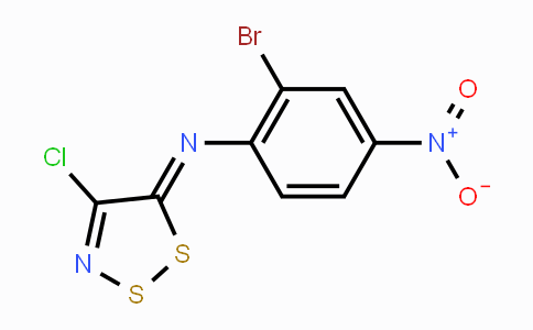 CAS No. 220301-84-8, 2-Bromo-N-(4-chloro-5H-1,2,3-dithiazol-5-ylidene)-4-nitroaniline