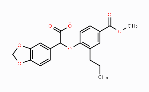 CAS No. 159590-92-8, 2-(Benzo[d][1,3]dioxol-5-yl)-2-(4-(methoxycarbonyl)-2-propylphenoxy)acetic acid