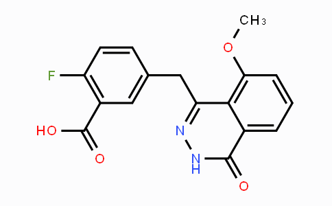CAS No. 1174044-71-3, 2-Fluoro-5-((8-methoxy-4-oxo-3,4-dihydrophthalazin-1-yl)methyl)benzoic acid