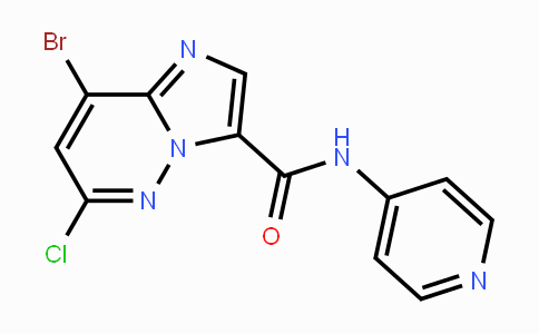 CAS No. 1177415-94-9, 8-Bromo-6-chloro-N-(pyridin-4-yl)imidazo-[1,2-b]pyridazine-3-carboxamide