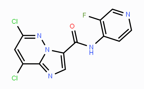 CAS No. 1177415-97-2, 6,8-Dichloro-N-(3-fluoropyridin-4-yl)imidazo-[1,2-b]pyridazine-3-carboxamide