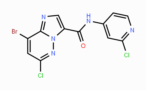 CAS No. 1177416-22-6, 8-Bromo-6-chloro-N-(2-chloropyridin-4-yl)-imidazo[1,2-b]pyridazine-3-carboxamide