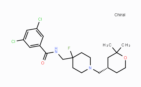 CAS No. 1072018-68-8, (S)-3,5-Dichloro-N-((1-((2,2-dimethyltetrahydro-2H-pyran-4-yl)methyl)-4-fluoropiperidin-4-yl)methyl)benzamide