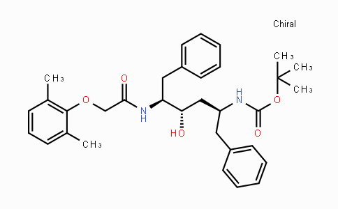 CAS No. 192725-45-4, tert-Butyl ((2S,4S,5S)-5-(2-(2,6-dimethylphenoxy)acetamido)-4-hydroxy-1,6-diphenylhexan-2-yl)carbamate