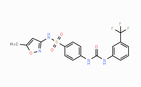 CAS No. 793677-83-5, N-(5-Methylisoxazol-3-yl)-4-(3-(3-(trifluoromethyl)-phenyl)ureido)benzenesulfonamide