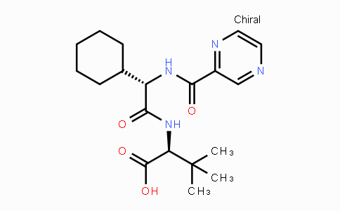 CAS No. 402958-96-7, (S)-2-((S)-2-Cyclohexyl-2-(pyrazine-2-carboxamido)-acetamido)-3,3-dimethylbutanoic acid