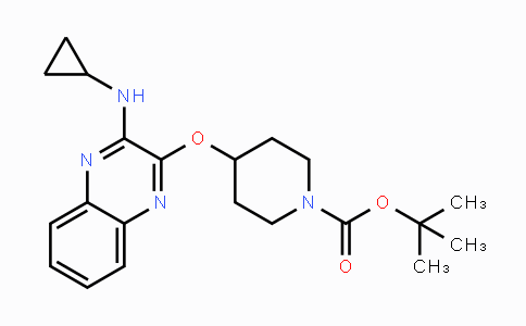 CAS No. 1185318-18-6, tert-Butyl 4-((3-(cyclopropylamino)quinoxalin-2-yl)oxy)piperidine-1-carboxylate