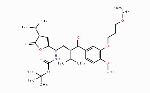 CAS No. 934841-22-2, tert-Butyl ((1S,3S)-1-((2S,4S)-4-isopropyl-5-oxotetrahydrofuran-2-yl)-3-(4-methoxy-3-(3-methoxypropoxy)benzoyl)-4-methylpentyl)carbamate