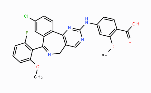 CAS No. 1028486-01-2, 4-((9-Chloro-7-(2-fluoro-6-methoxyphenyl)-5H-benzo[c]pyrimido-[4,5-e]azepin-2-yl)amino)-2-methoxybenzoic acid