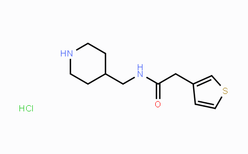 CAS No. 1185307-16-7, N-(Piperidin-4-ylmethyl)-2-(thiophen-3-yl)acetamide hydrochloride