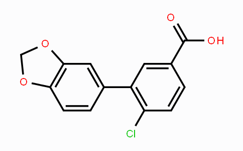 CAS No. 1181596-03-1, 3-(Benzo[d][1,3]dioxol-5-yl)-4-chlorobenzoic acid