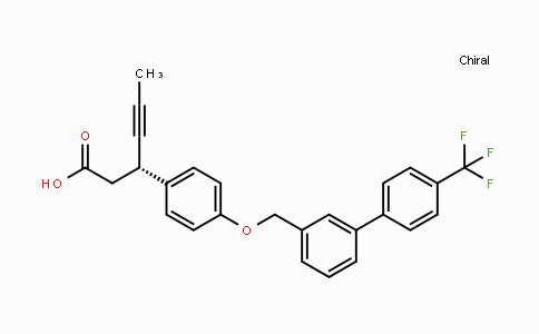 CAS No. 865231-46-5, (S)-3-(4-((4'-(Trifluoromethyl)-[1,1'-biphenyl]-3-yl)methoxy)phenyl)hex-4-ynoic acid