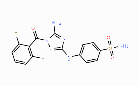 CAS No. 443797-96-4, 4-((5-Amino-1-(2,6-difluorobenzoyl)-1H-1,2,4-triazol-3-yl)amino)benzenesulfonamide