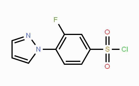 CAS No. 1097726-37-8, 3-Fluoro-4-(1H-pyrazol-1-yl)-benzene-1-sulfonyl chloride