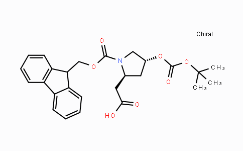 CAS No. 1217544-43-8, 2-((2S,4R)-1-(((9H-Fluoren-9-yl)methoxy)carbonyl)-4-((tert-butoxycarbonyl)oxy)pyrrolidin-2-yl)acetic acid