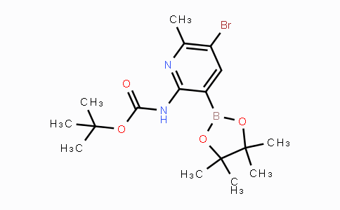 CAS No. 1315351-28-0, tert-Butyl (5-bromo-6-methyl-3-(4,4,5,5-tetramethyl-1,3,2-dioxaborolan-2-yl)pyridin-2-yl)carbamate