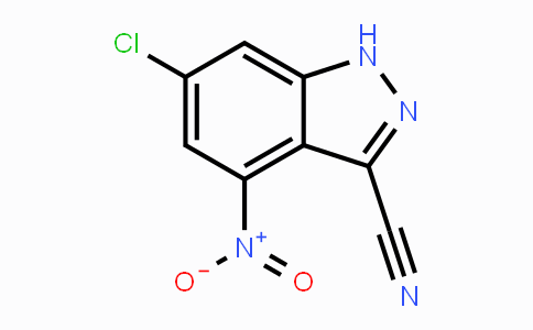 CAS No. 885519-37-9, 6-Chloro-4-nitro-1H-indazole-3-carbonitrile