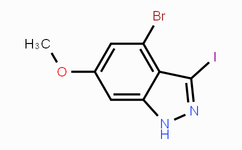 CAS No. 887569-04-2, 4-Bromo-3-iodo-6-methoxy-1H-indazole