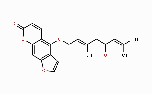 CAS No. 88206-46-6, (E)-4-((5-Hydroxy-3,7-dimethylocta-2,6-dien-1-yl)oxy)-7H-furo[3,2-g]chromen-7-one