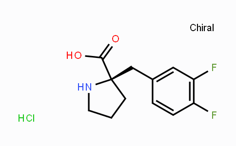 CAS No. 1049732-11-7, (R)-2-(3,4-Difluorobenzyl)pyrrolidine-2-carboxylic acid hydrochloride