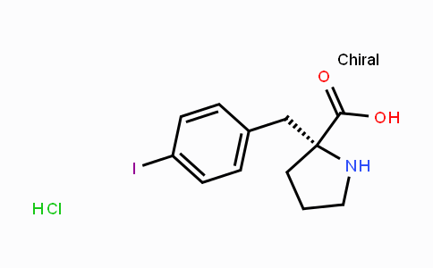 CAS No. 1049728-36-0, (R)-2-(4-Iodobenzyl)pyrrolidine-2-carboxylic acid hydrochloride