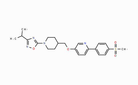 CAS No. 1032823-75-8, 3-Isopropyl-5-(4-(((6-(4-(methylsulfonyl)phenyl)pyridin-3-yl)oxy)methyl)piperidin-1-yl)-1,2,4-oxadiazole