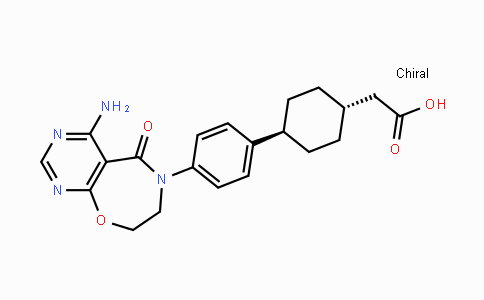 CAS No. 1109276-89-2, 2-(trans-4-(4-(4-Amino-5-oxo-7,8-dihydropyrimido[5,4-f]-[1,4]oxazepin-6(5H)-yl)phenyl)cyclohexyl)acetic acid