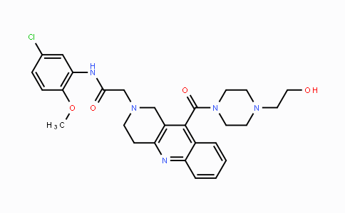 CAS No. 1228168-54-4, N-(5-Chloro-2-methoxyphenyl)-2-(10-(4-(2-hydroxyethyl)piperazine-1-carbonyl)-3,4-dihydrobenzo[b][1,6]naphthyridin-2(1H)-yl)acetamide