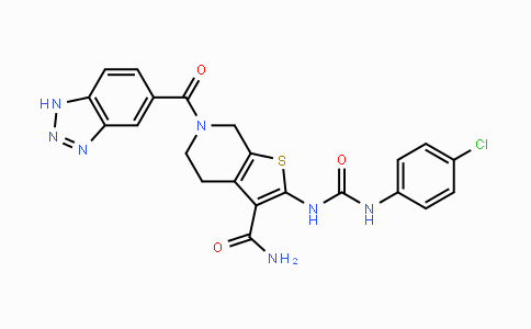 CAS No. 1246965-91-2, 6-(1H-Benzo[d][1,2,3]triazole-5-carbonyl)-2-(3-(4-chlorophenyl)-ureido)-4,5,6,7-tetrahydrothieno[2,3-c]pyridine-3-carboxamide