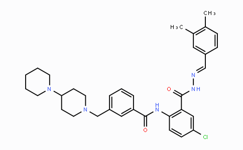 CAS No. 773063-99-3, (E)-3-([1,4'-Bipiperidin]-1'-ylmethyl)-N-(4-chloro-2-(2-(3,4-dimethylbenzylidene)hydrazinecarbonyl)phenyl)benzamide