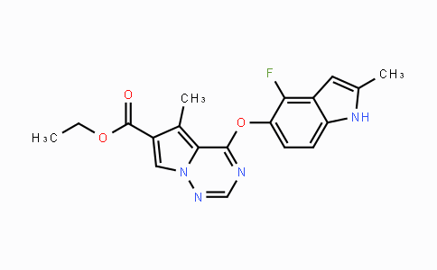 CAS No. 649736-29-8, Ethyl 4-((4-fluoro-2-methyl-1H-indol-5-yl)oxy)-5-methylpyrrolo[2,1-f][1,2,4]triazine-6-carboxylate