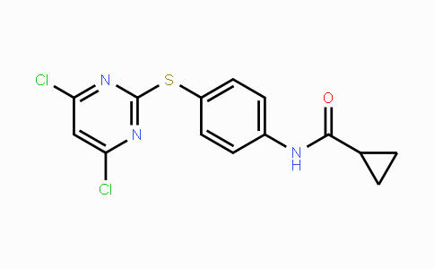 CAS No. 639090-53-2, N-(4-((4,6-Dichloropyrimidin-2-yl)thio)-phenyl)cyclopropanecarboxamide