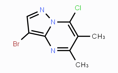 CAS No. 1429309-40-9, 3-Bromo-7-chloro-5,6-dimethylpyrazolo-[1,5-a]pyrimidine