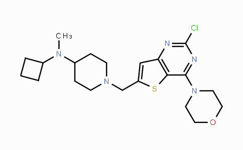 CAS No. 1147423-09-3, 1-((2-Chloro-4-morpholinothieno[3,2-d]pyrimidin-6-yl)methyl)-N-cyclobutyl-N-methylpiperidin-4-amine